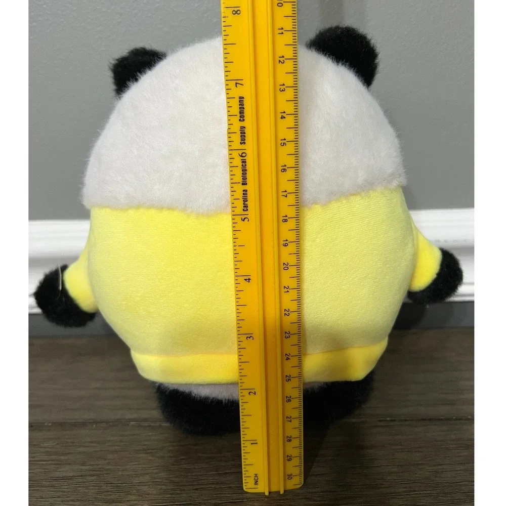 Kawaii Panda Plush Toy Yellow Outfit Gold Embroidery Stuffed Animal 8